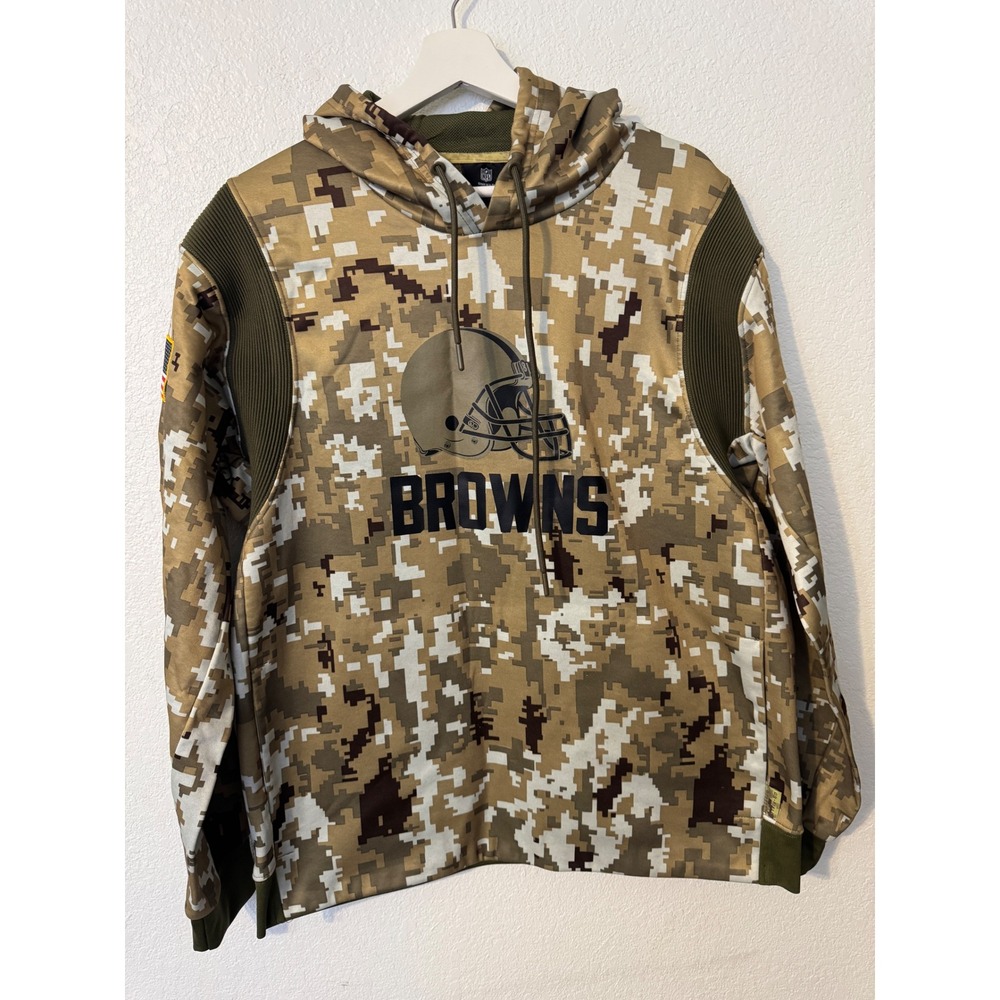 NFL Mens‎ Onfield Apparel Cleveland Browns Hoodie Camo Salutes America L